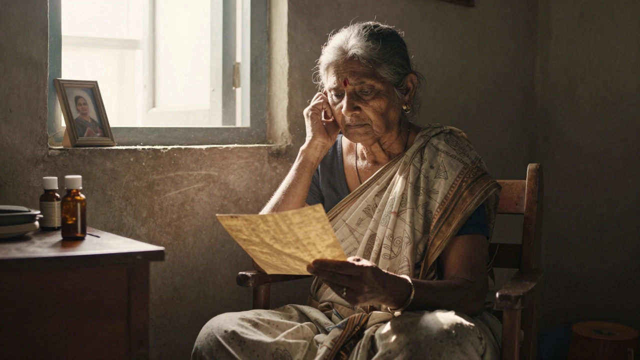 Elderly woman worried about rent in small room