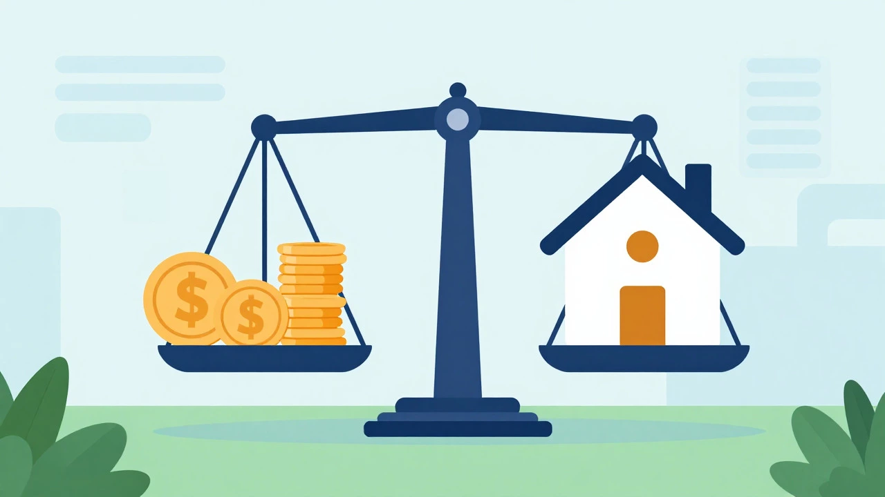 Conceptual art showing balance between rent costs and subsidies