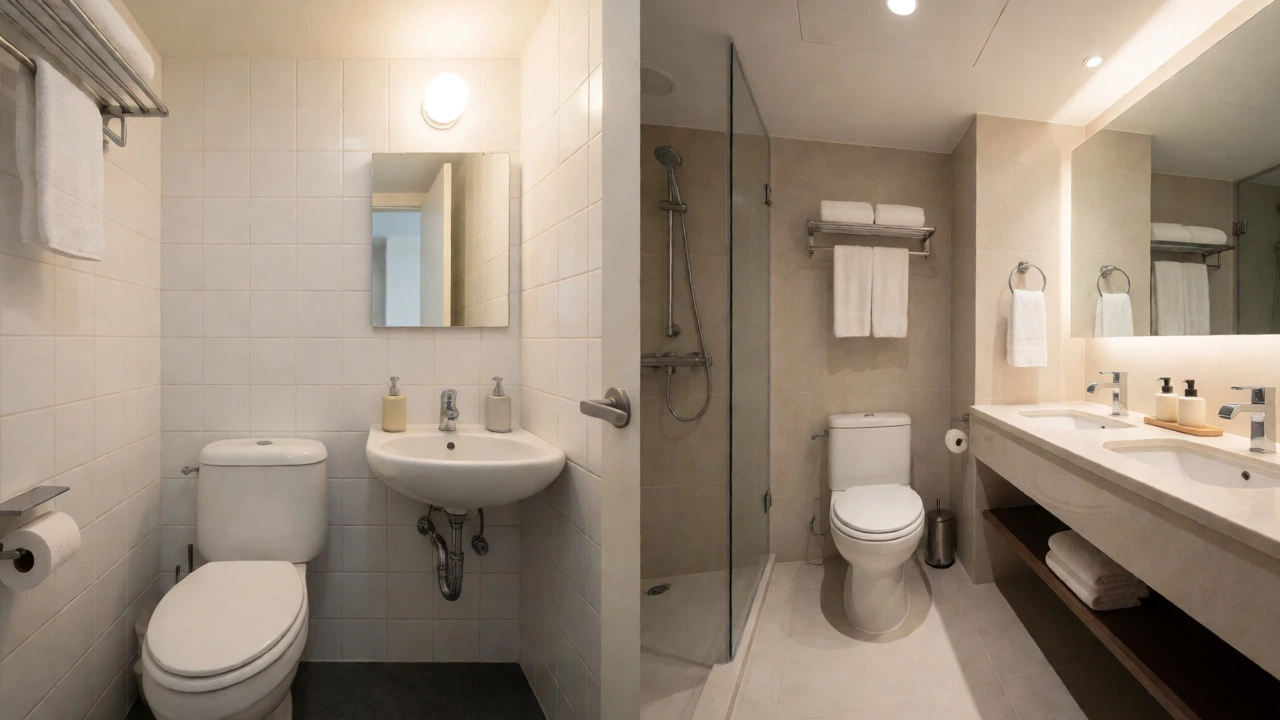 Comparison of shared vs en-suite bathroom layouts